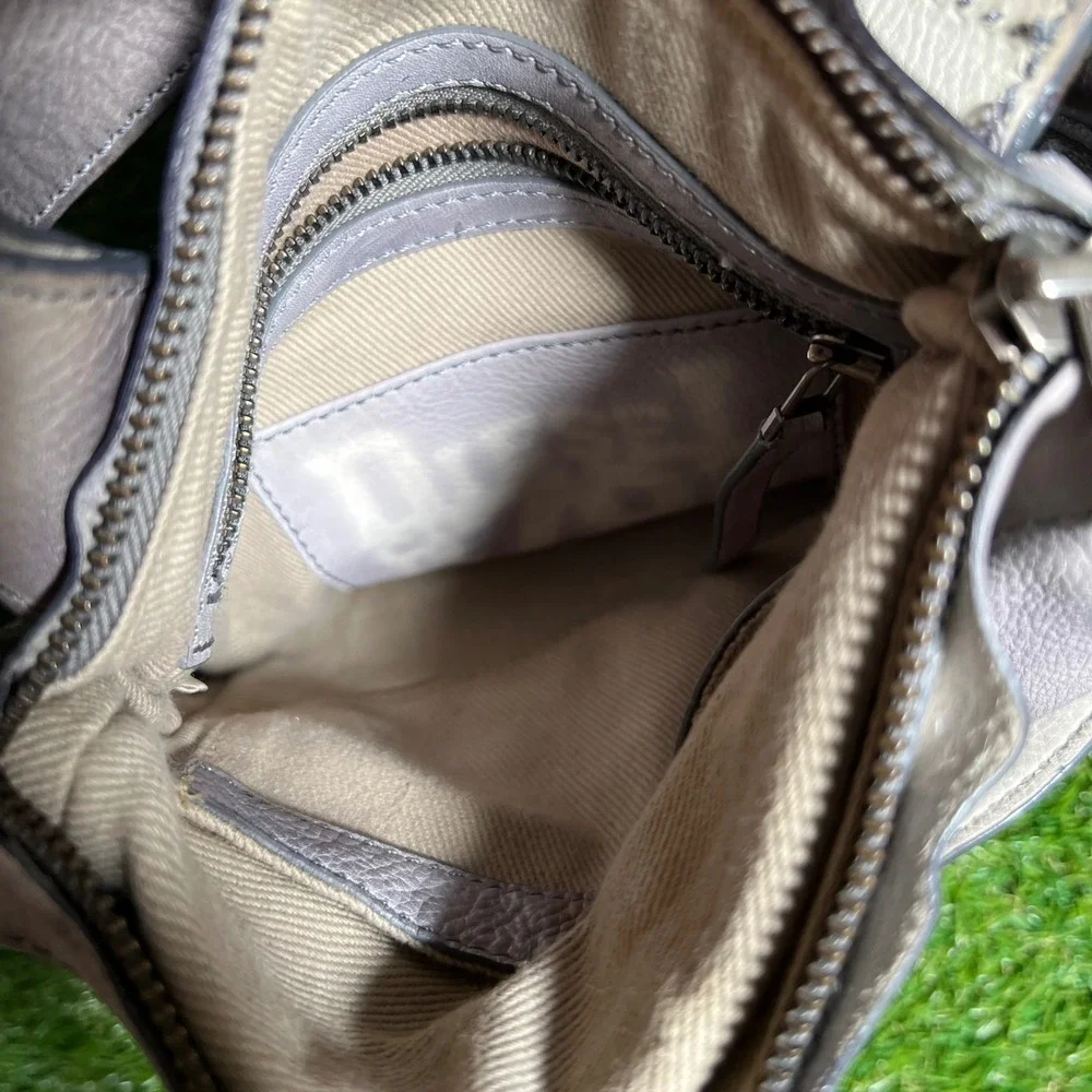 Diesel Leather Crossbody Chest‎ Harness Bag Distressed Grey Lavender Y2K